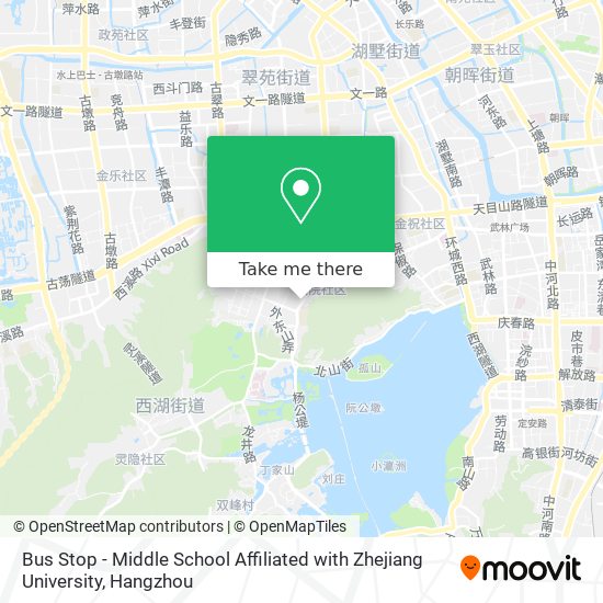 Bus Stop - Middle School Affiliated with Zhejiang University map