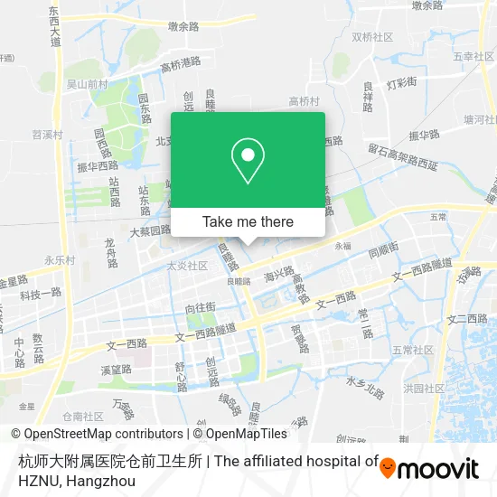杭师大附属医院仓前卫生所 | The affiliated hospital of HZNU map