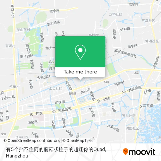 有5个挡不住雨的蘑菇状柱子的超迷你的Quad map
