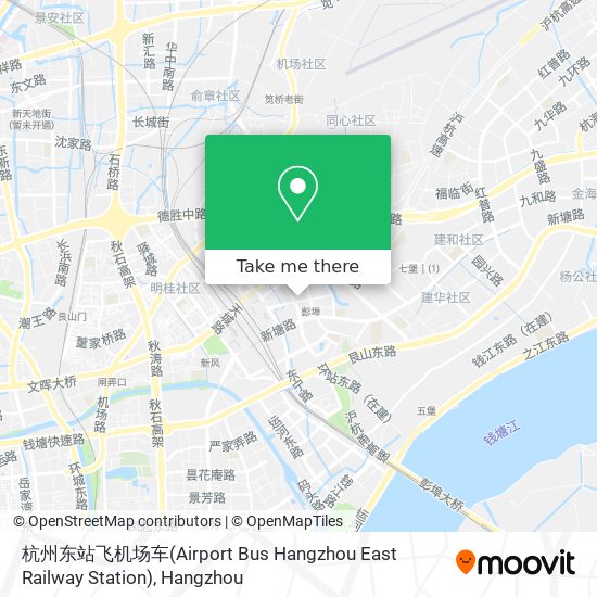 杭州东站飞机场车(Airport Bus Hangzhou East Railway Station) map