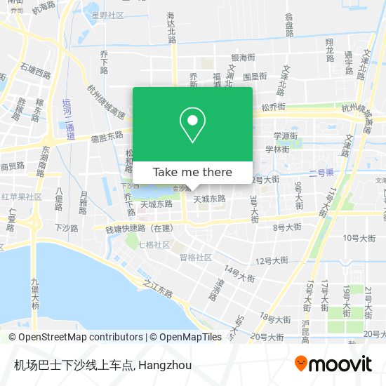 机场巴士下沙线上车点 map