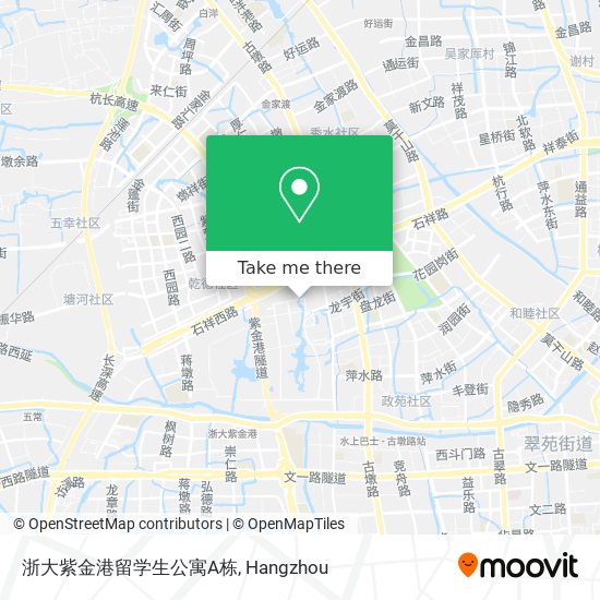 浙大紫金港留学生公寓A栋 map