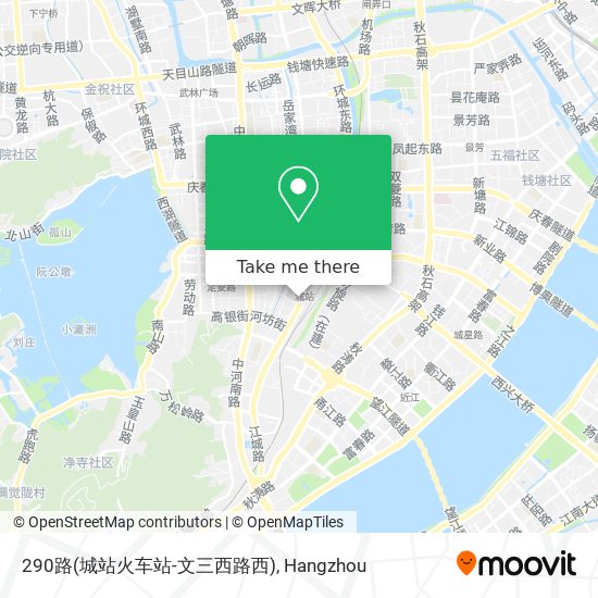 290路(城站火车站-文三西路西) map