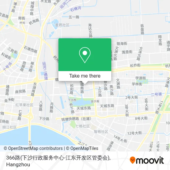 366路(下沙行政服务中心-江东开发区管委会) map