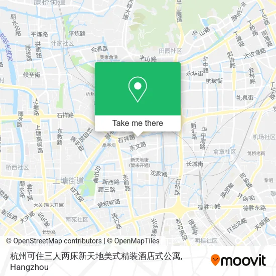 杭州可住三人两床新天地美式精装酒店式公寓 map