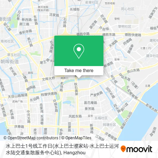 水上巴士1号线工作日(水上巴士濮家站-水上巴士运河水陆交通集散服务中心站) map