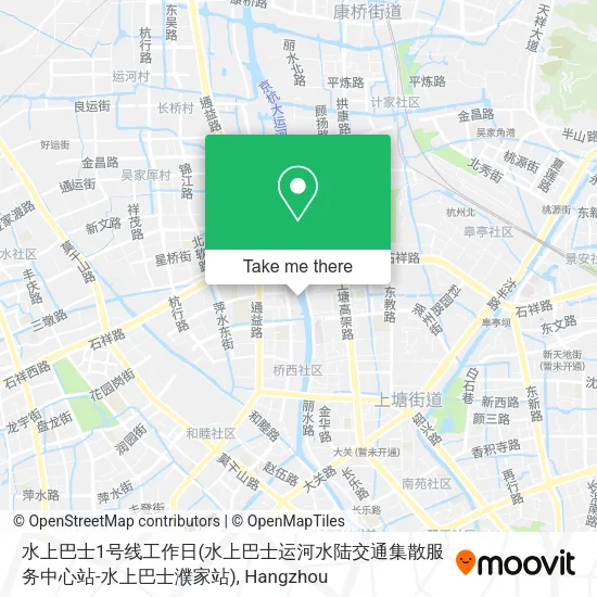 水上巴士1号线工作日(水上巴士运河水陆交通集散服务中心站-水上巴士濮家站) map