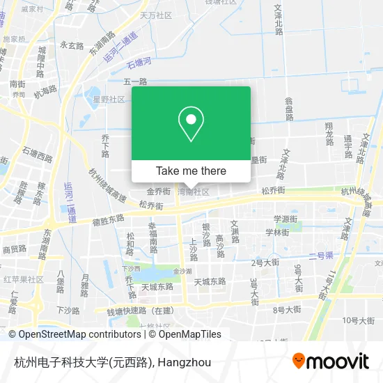 杭州电子科技大学(元西路) map