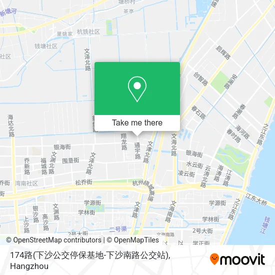 174路(下沙公交停保基地-下沙南路公交站) map