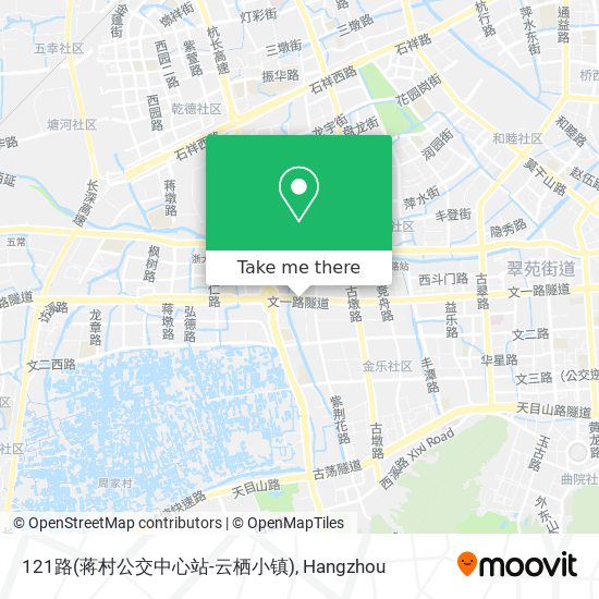 121路(蒋村公交中心站-云栖小镇) map