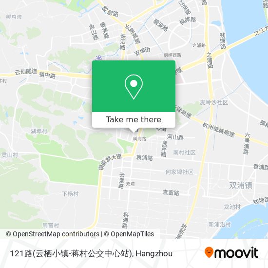 121路(云栖小镇-蒋村公交中心站) map