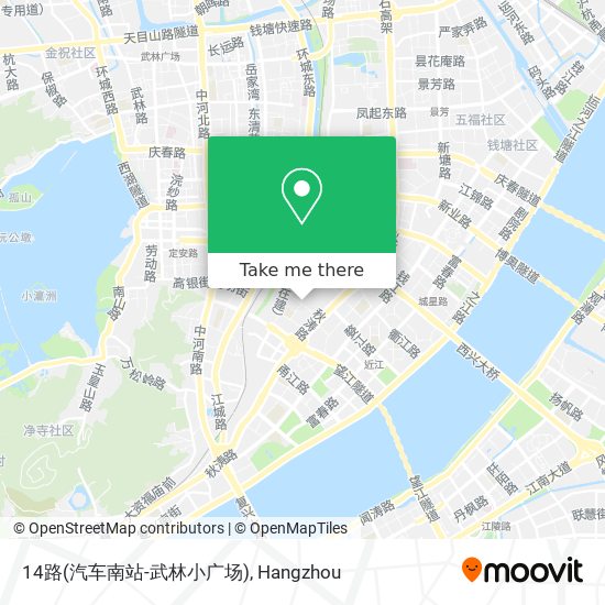 14路(汽车南站-武林小广场) map