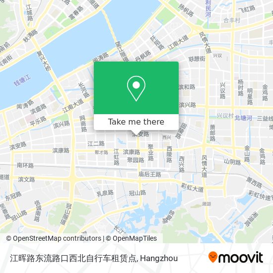 江晖路东流路口西北自行车租赁点 map