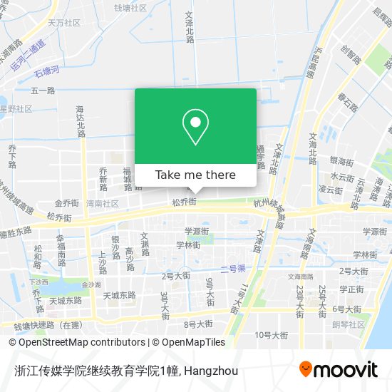 浙江传媒学院继续教育学院1幢 map