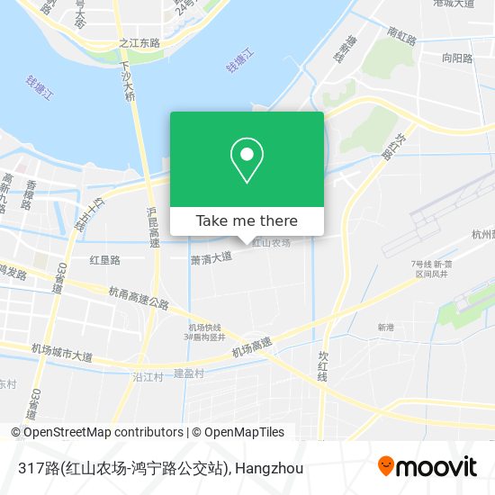 317路(红山农场-鸿宁路公交站) map