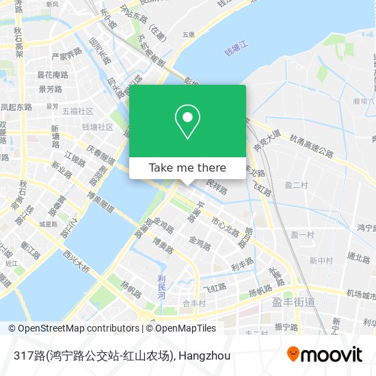 317路(鸿宁路公交站-红山农场) map