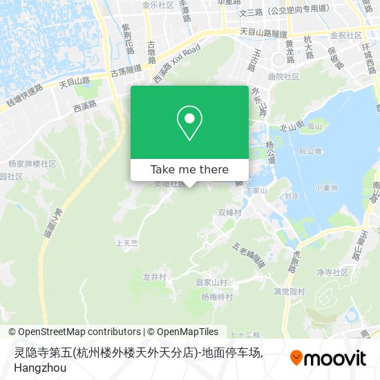 灵隐寺第五(杭州楼外楼天外天分店)-地面停车场 map