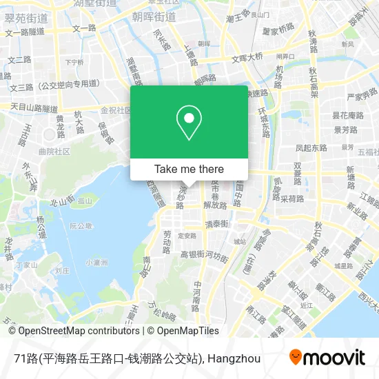 71路(平海路岳王路口-钱潮路公交站) map
