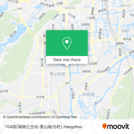 704路(城南公交站-萧山杨汛村) map