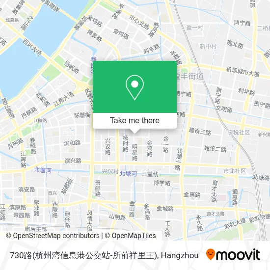 730路(杭州湾信息港公交站-所前祥里王) map