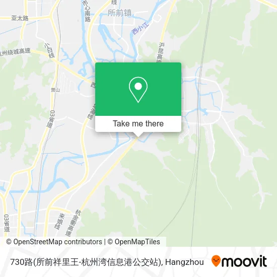 730路(所前祥里王-杭州湾信息港公交站) map