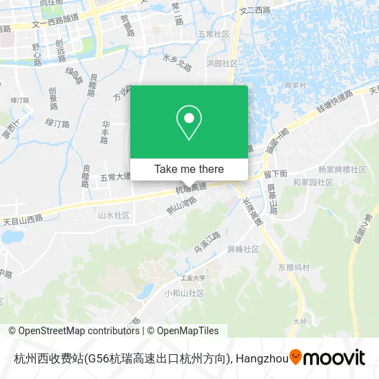 杭州西收费站(G56杭瑞高速出口杭州方向) map