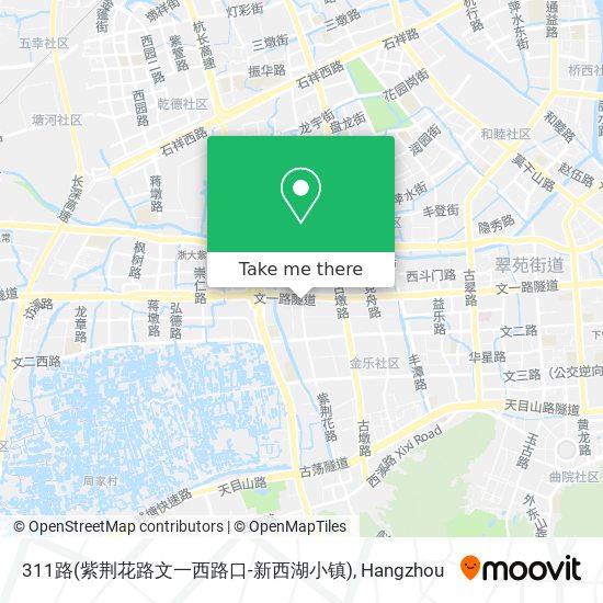 311路(紫荆花路文一西路口-新西湖小镇) map