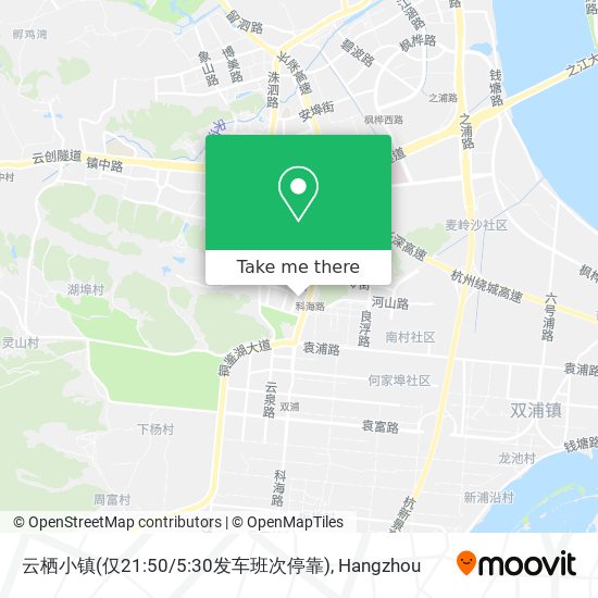 云栖小镇(仅21:50/5:30发车班次停靠) map