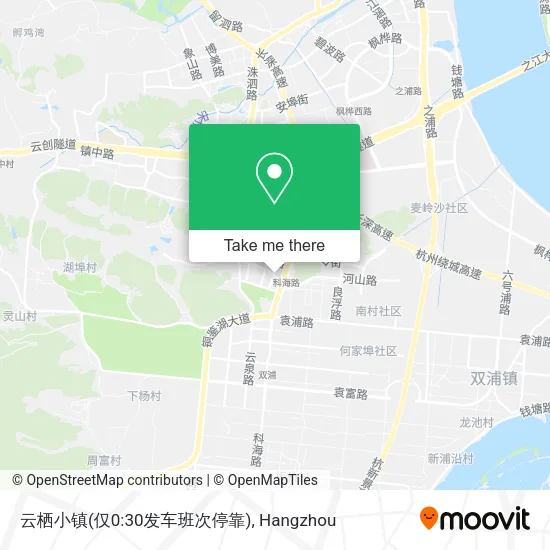 云栖小镇(仅0:30发车班次停靠) map
