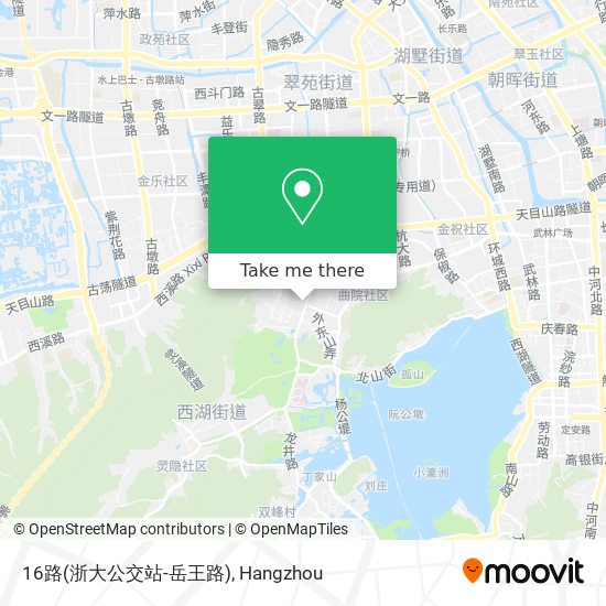 16路(浙大公交站-岳王路) map