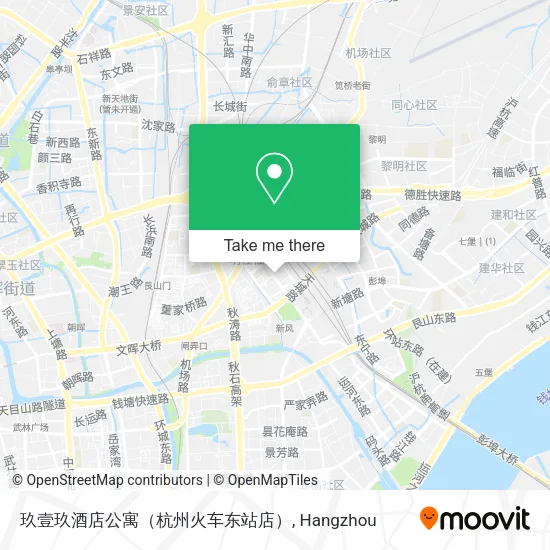 玖壹玖酒店公寓（杭州火车东站店） map