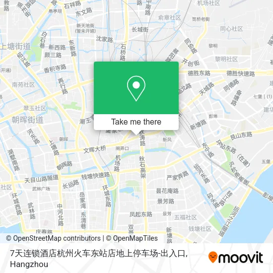 7天连锁酒店杭州火车东站店地上停车场-出入口 map