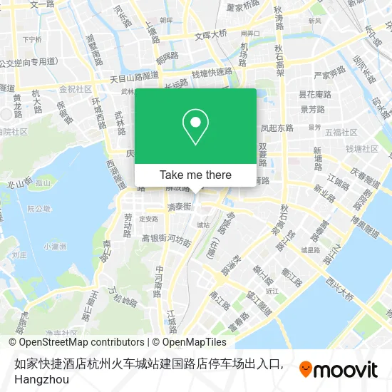 如家快捷酒店杭州火车城站建国路店停车场出入口 map