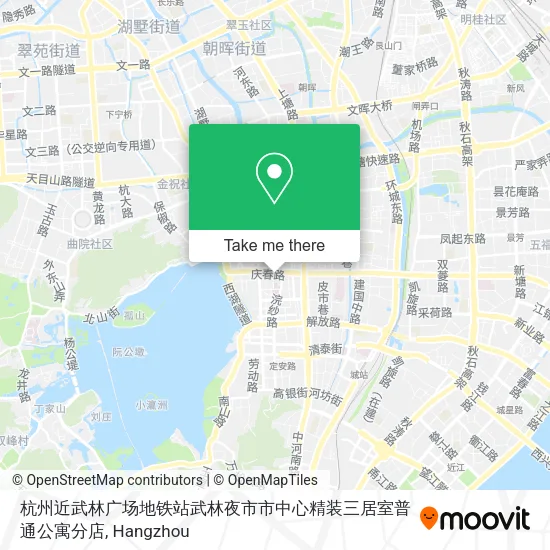 杭州近武林广场地铁站武林夜市市中心精装三居室普通公寓分店 map
