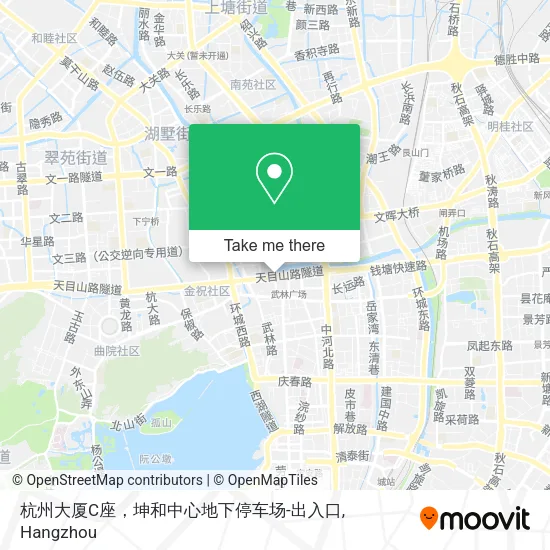 杭州大厦C座，坤和中心地下停车场-出入口 map