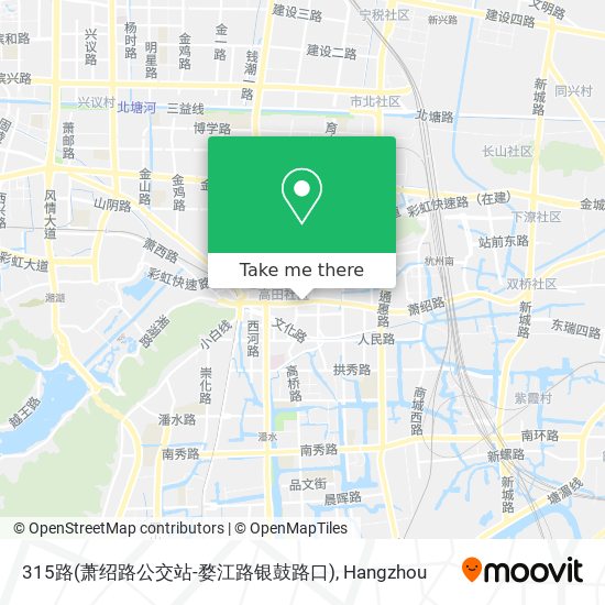 315路(萧绍路公交站-婺江路银鼓路口) map