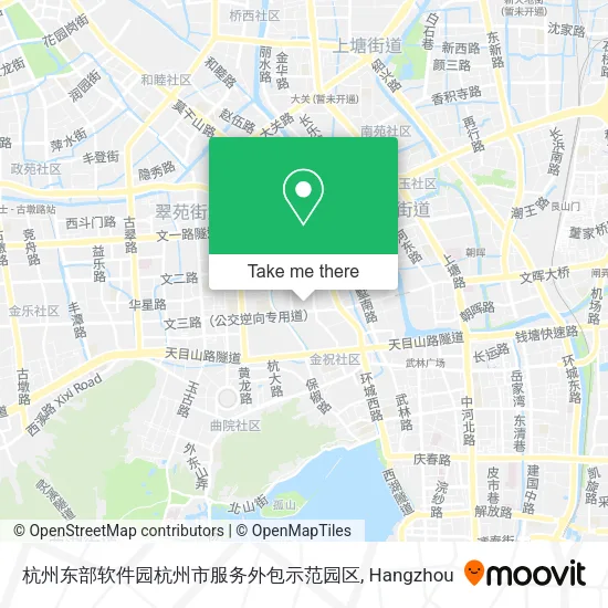 杭州东部软件园杭州市服务外包示范园区 map