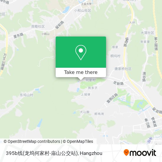 395b线(龙坞何家村-庙山公交站) map