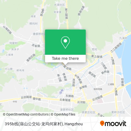 395b线(庙山公交站-龙坞何家村) map