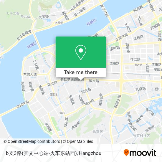 b支3路(滨文中心站-火车东站西) map