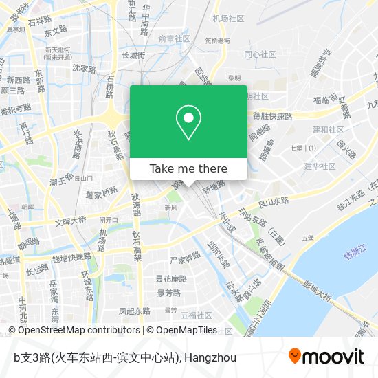 b支3路(火车东站西-滨文中心站) map