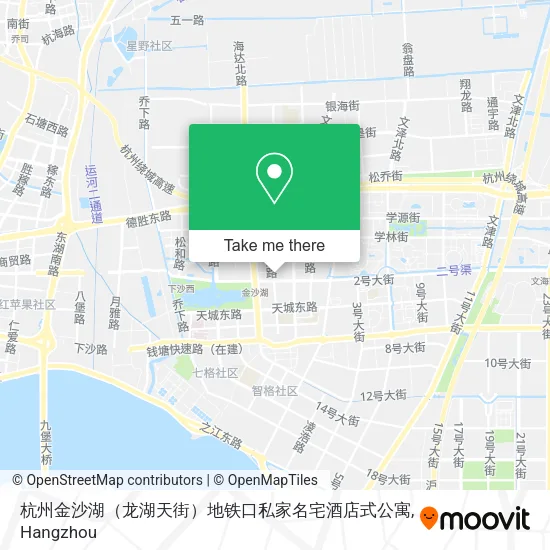 杭州金沙湖（龙湖天街）地铁口私家名宅酒店式公寓 map