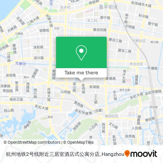 杭州地铁2号线附近三居室酒店式公寓分店 map