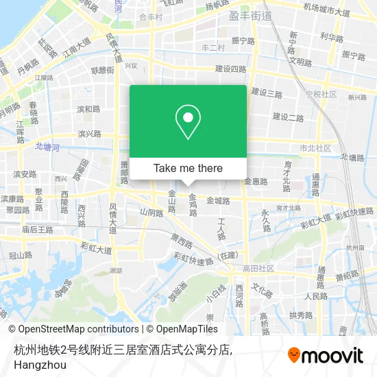 杭州地铁2号线附近三居室酒店式公寓分店 map