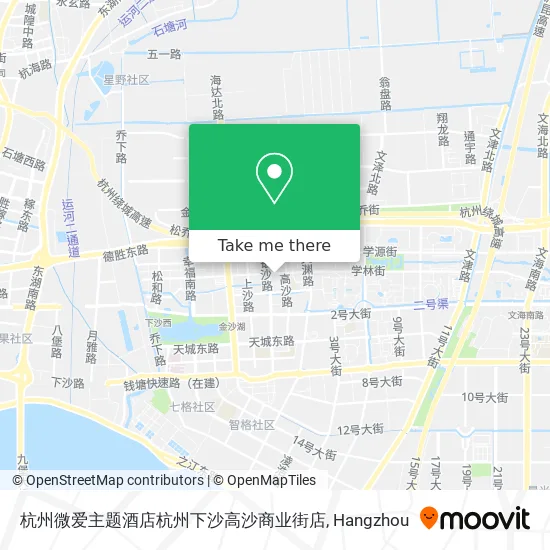 杭州微爱主题酒店杭州下沙高沙商业街店 map