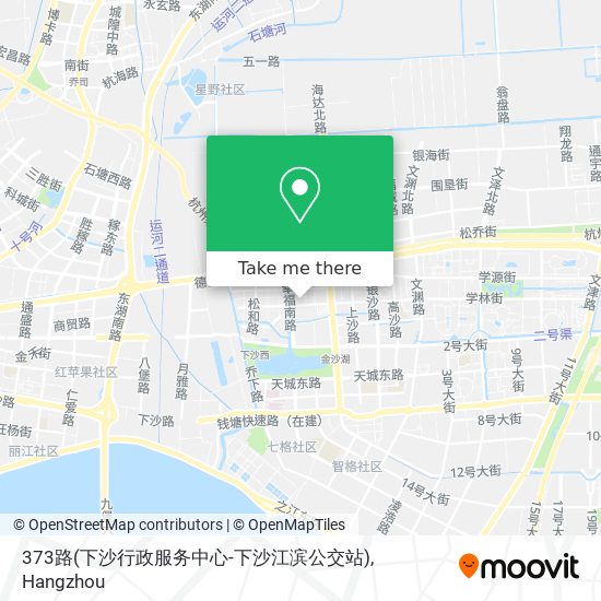 373路(下沙行政服务中心-下沙江滨公交站) map