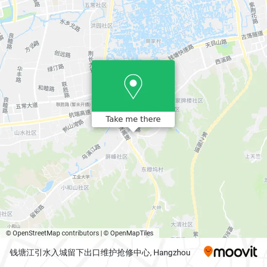 钱塘江引水入城留下出口维护抢修中心 map