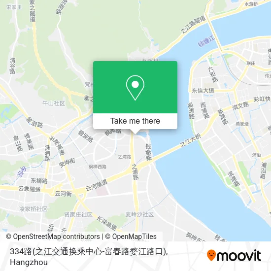 334路(之江交通换乘中心-富春路婺江路口) map