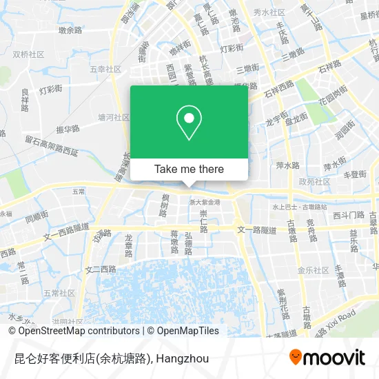 昆仑好客便利店(余杭塘路) map