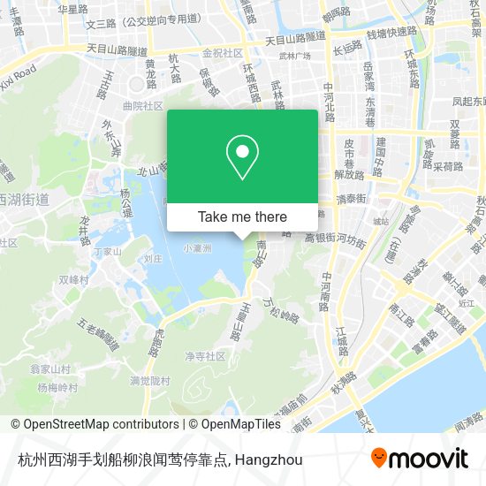 杭州西湖手划船柳浪闻莺停靠点 map